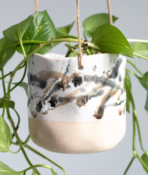 MADAM STOLTZ Hanging Stoneware Flower Po