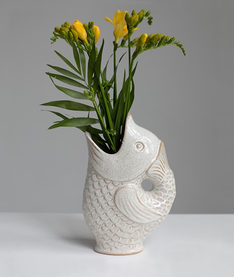 MADAM STOLTZ Stoneware Vase Beige