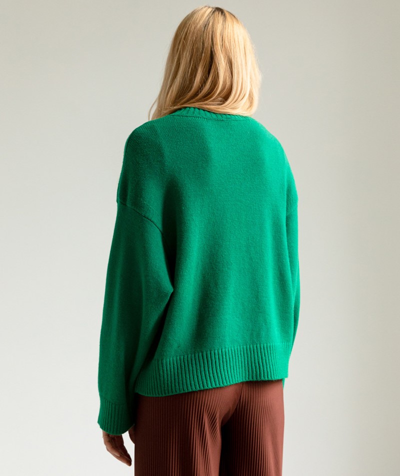 Kauf Dich Gl\u00fccklich Feinstrickpullover groen casual uitstraling Mode Sweaters Kauf Dich Glücklich 