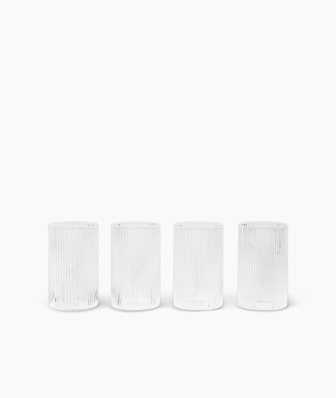 FERM LIVING Ripple Glas 4-er Set Hoch ( 5,4) farblos