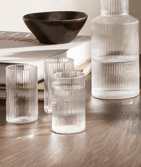 FERM LIVING Ripple Glas 4-er Set Hoch ( 5,4) farblos