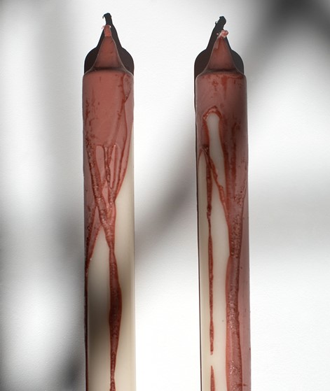 FERM LIVING Dryp 2er Set Kerze Rot