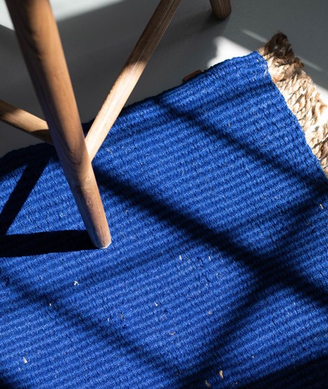 FERM LIVING Block Teppich blau