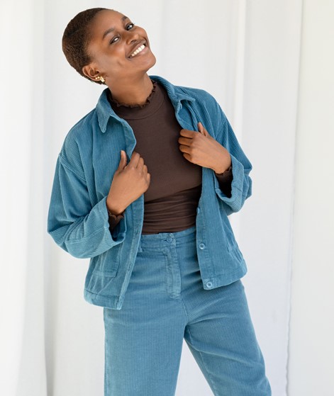 KAUF DICH GLCKLICH Jacke blau aus Bio-Baumwolle