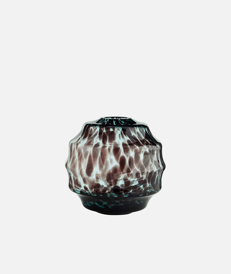 MADAM STOLTZ Round Glass Vase Braun
