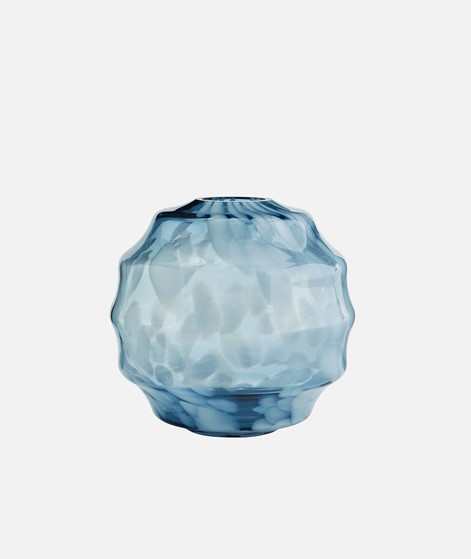 MADAM STOLTZ Round Glass Vase Blau