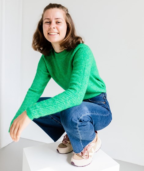 YAS Alva O-Neck Pullover grn