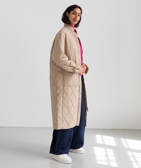 OBJECT OBJLine Long Quilted Mantel beige