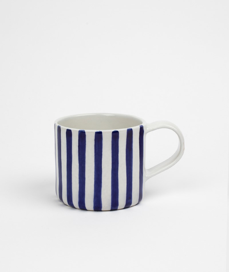 KAUF DICH GLUECKLICH Mug stripes blue