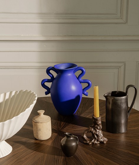 FERM LIVING Verso Table Vase blau