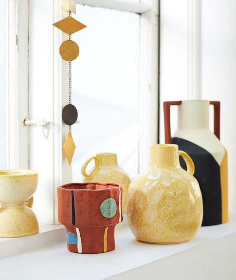 MADAM STOLTZ Handbemalter Blumentopf Terracotta