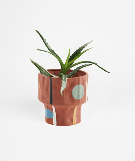 MADAM STOLTZ Handbemalter Blumentopf Terracotta