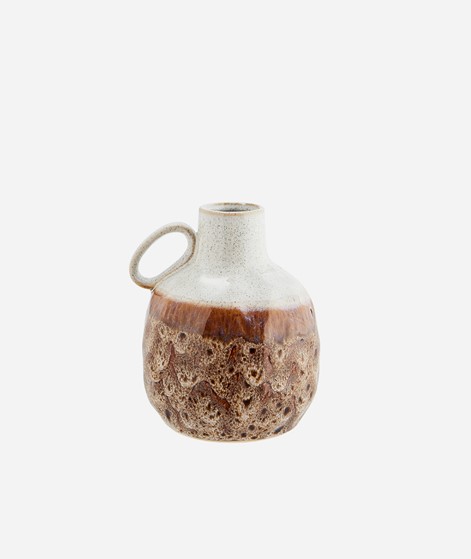 MADAM STOLTZ Stoneware Vase white brown L