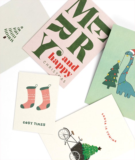 KAUF DICH GLCKLICH Postkarte Merry and happy Christmas