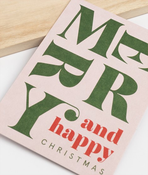 KAUF DICH GLCKLICH Postkarte Merry and happy Christmas
