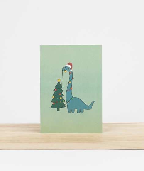 KAUF DICH GLCKLICH Postkarte Dino