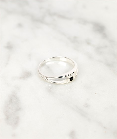FLAWED Black Dot Pinky Ring Silber