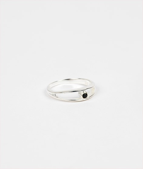 FLAWED Black Dot Pinky Ring Silber