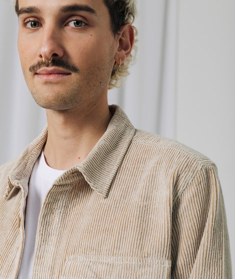 NOWADAYS Plated Corduroy Overshirt Beige