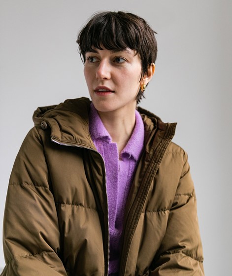 YAS YASPuffa Long Down Winterman Khaki