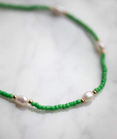 EBBA Fußkette green white pearl
