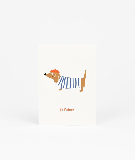KAUF DICH GLCKLICH Postkarte Dackel Je T'aime
