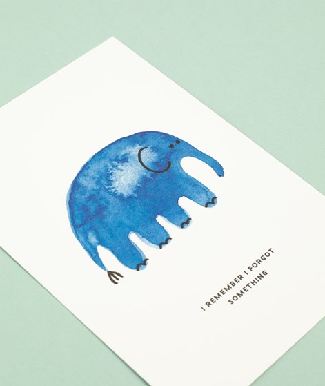 KAUF DICH GLCKLICH Postkarte Elephant Forgot Something