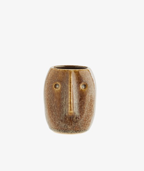 MADAM STOLTZ Vase Gesicht (8x10) Braun