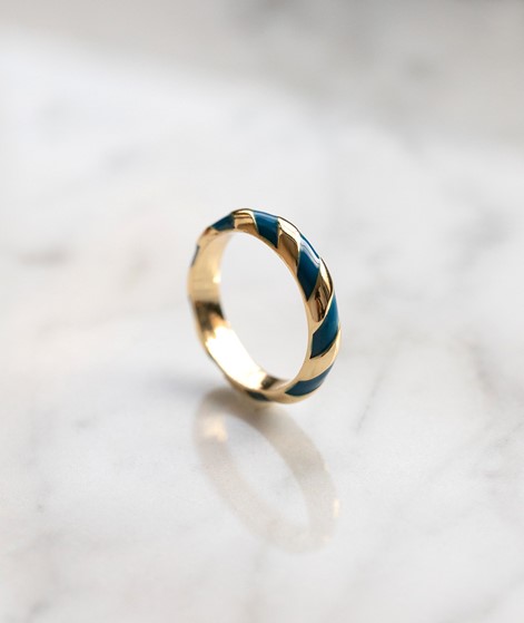 KAUF DICH GLCKLICH Ring Gold/Blau