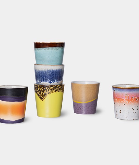 HKLIVING 70s Kaffee Becher mehrfarbig