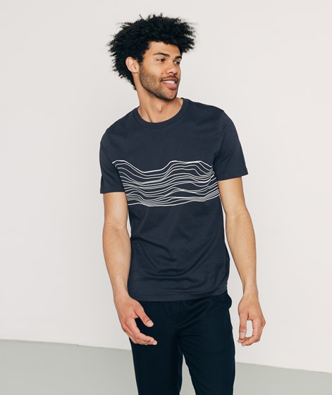 ARMEDANGELS Jaames Sound Waves T-Shirt Dunkelblau