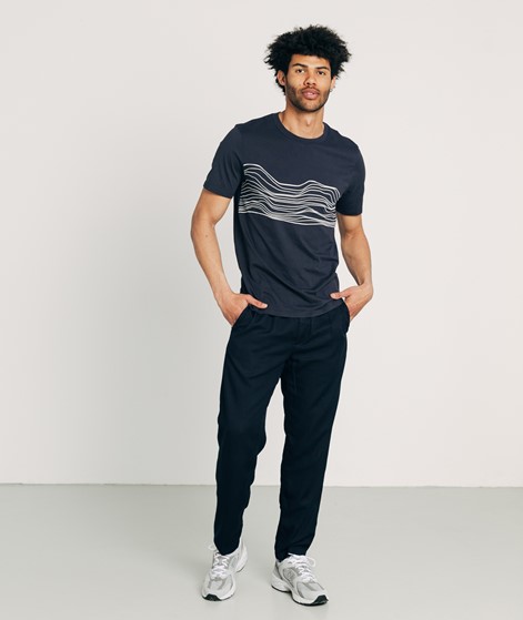 ARMEDANGELS Jaames Sound Waves T-Shirt Dunkelblau