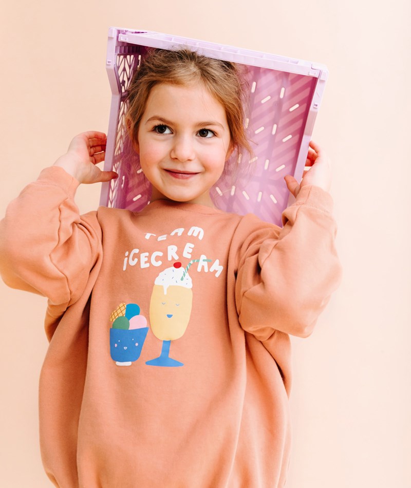 KAUF DICH GLÜCKLICH KIDS Sweater Apricot aus Bio-Baumwolle