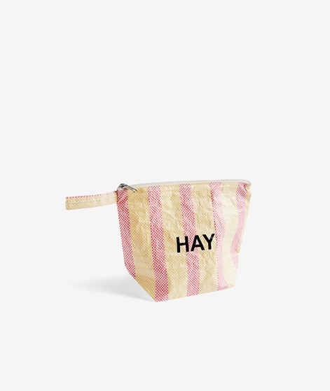 HAY Candy Stripe Medium Kosmetiktasche Gelb / Rot