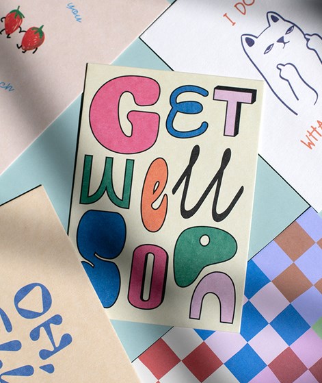 KAUF DICH GLCKLICH Postkarte Get Well Soon