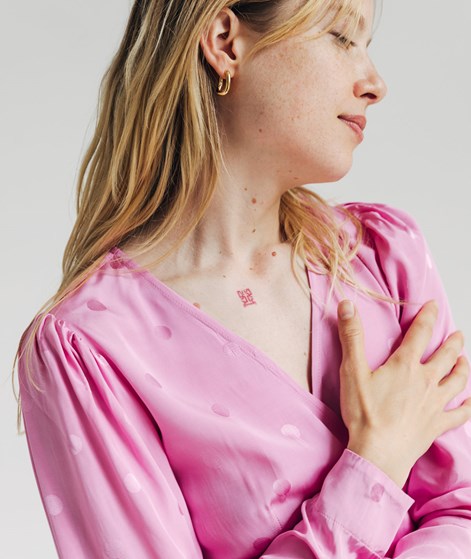 SELECTED FEMME SLFLudwika Satin Wickel Bluse Pink