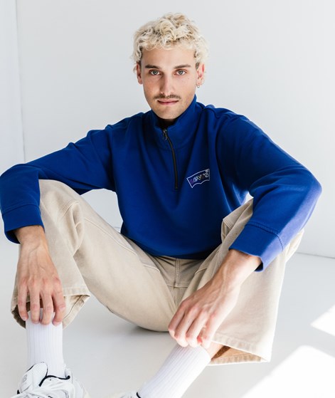LEVI`S RLXD Graphic 1/4 Zip Sweater Blau