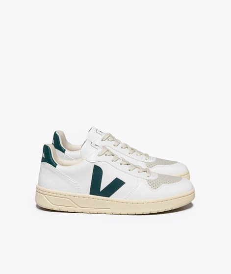 VEJA V-10 Sneaker Wei/Grn