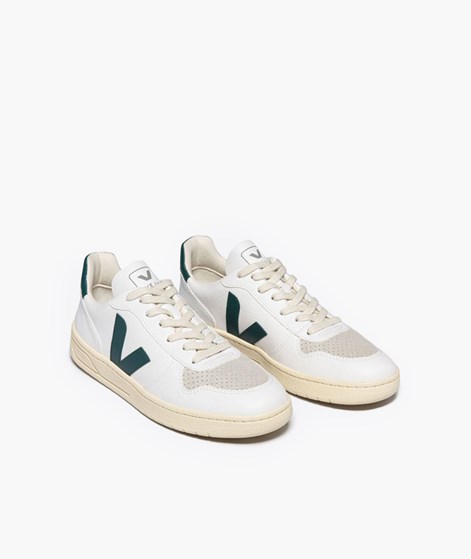 VEJA V-10 Sneaker Wei/Grn