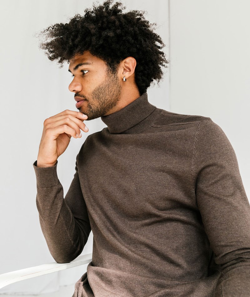 SELECTED HOMME SLHBerg Roll Neck Pullover Braun
