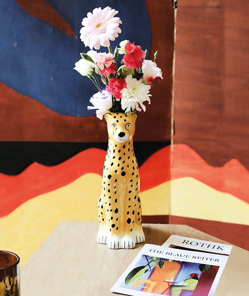 DOIY Cheetah Vase mehrfarbig