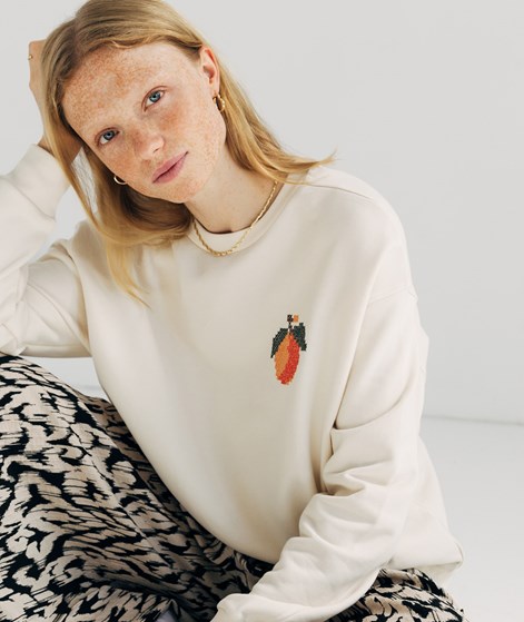 ARMEDANGELS Aarin Fruit Embro Sweater Creme