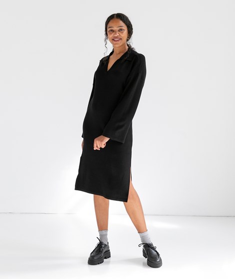 YAS YASAbelia LS Strick Kleid Schwarz