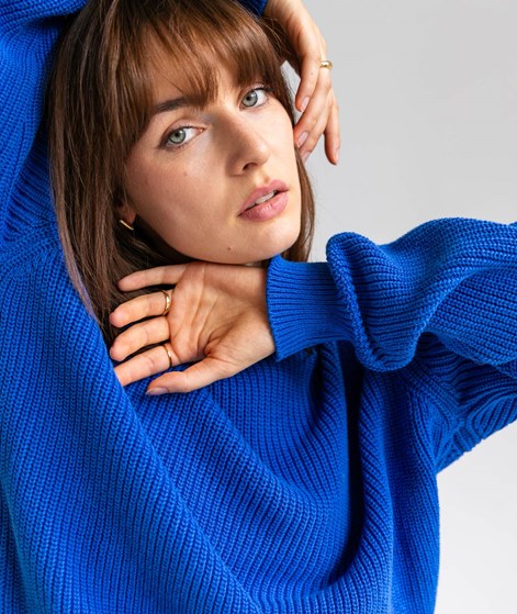 KAUF DICH GLCKLICH Strickpullover Blau aus Bio-Baumwolle