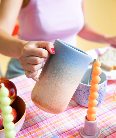 KAUF DICH GLCKLICH Pitcher blau orange