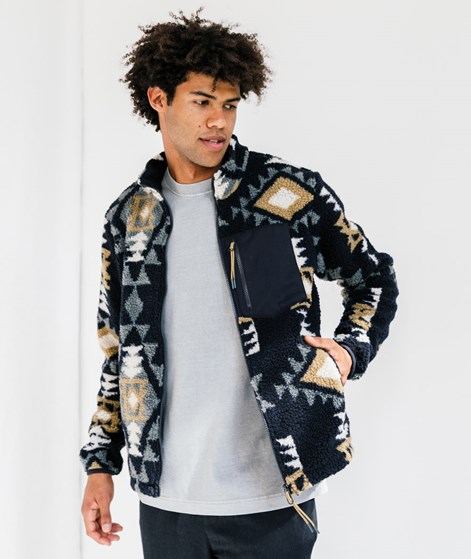 REVOLUTION Printed Fleece Jacke gemustert