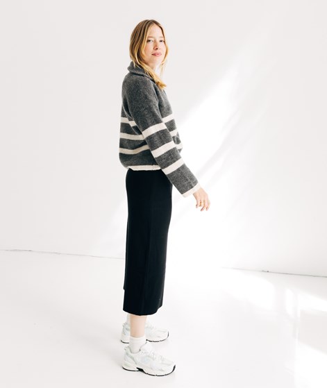 SELECTED FEMME SLFKaro Long Knit Rock Schwarz