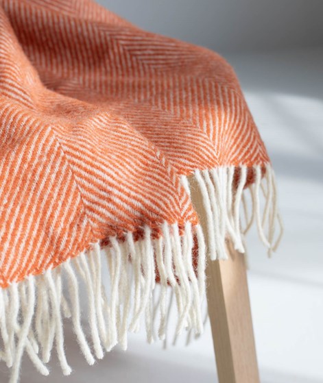 COUDRE BERLIN Wolldecke Herringbone Orange