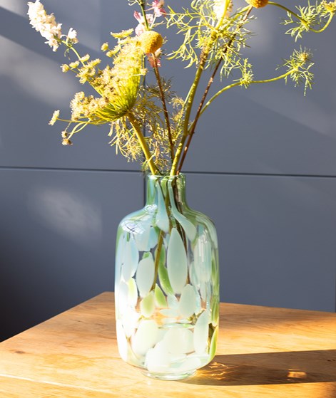 YUKU Vase (14x14x28cm) gemustert