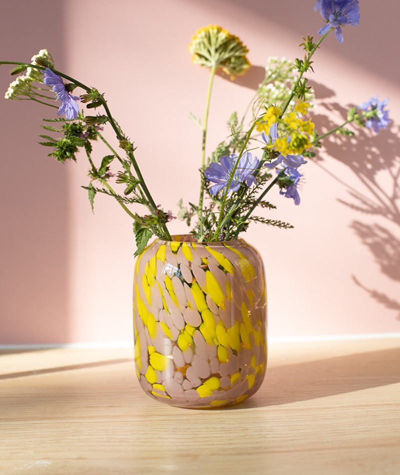 YUKU Vase (9,5x9,5x11cm) gemustert